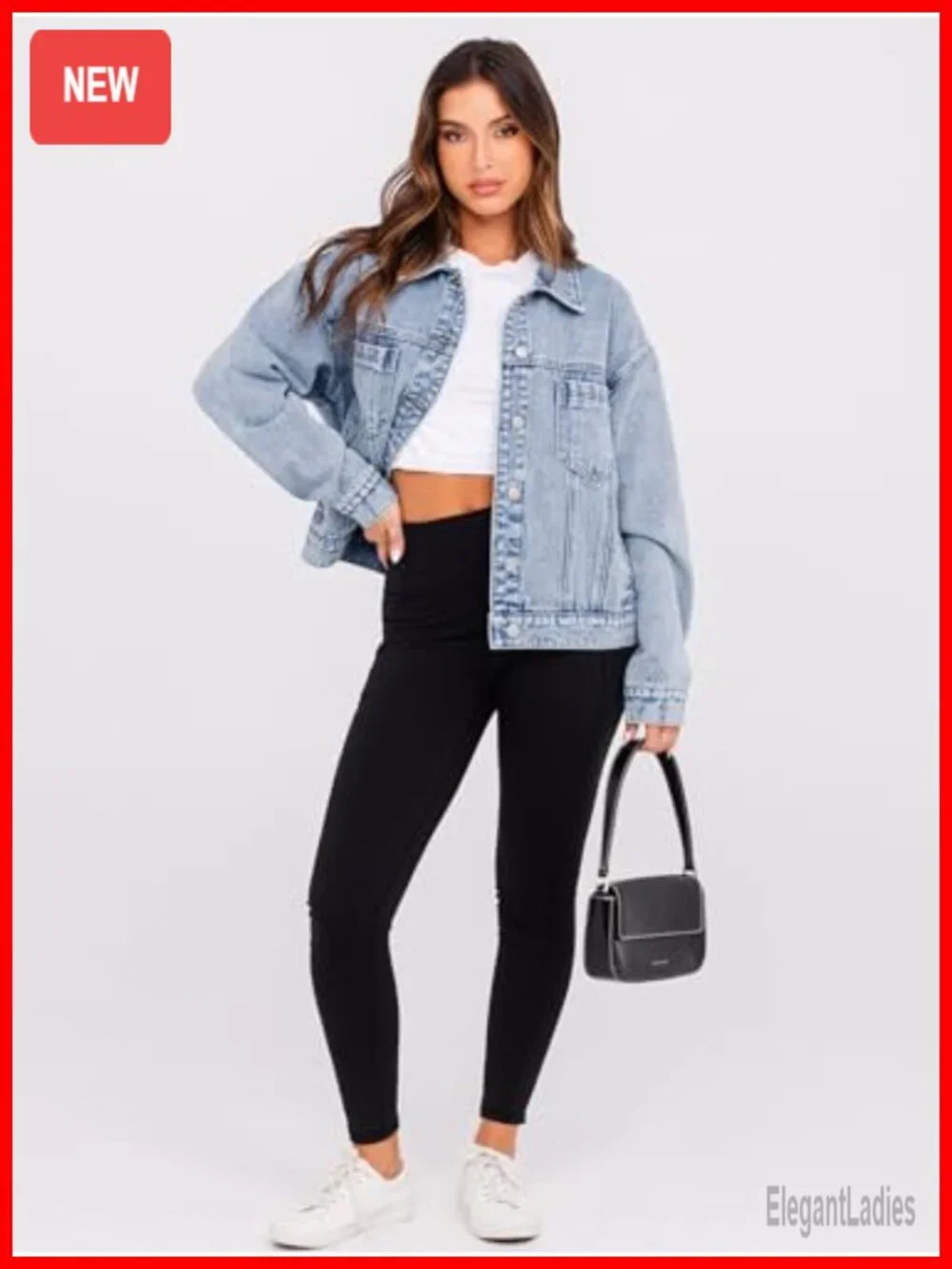 Oversized Denim Jacket Long Sleeve Button Down 80s Vintage 90s Y2K Trendy